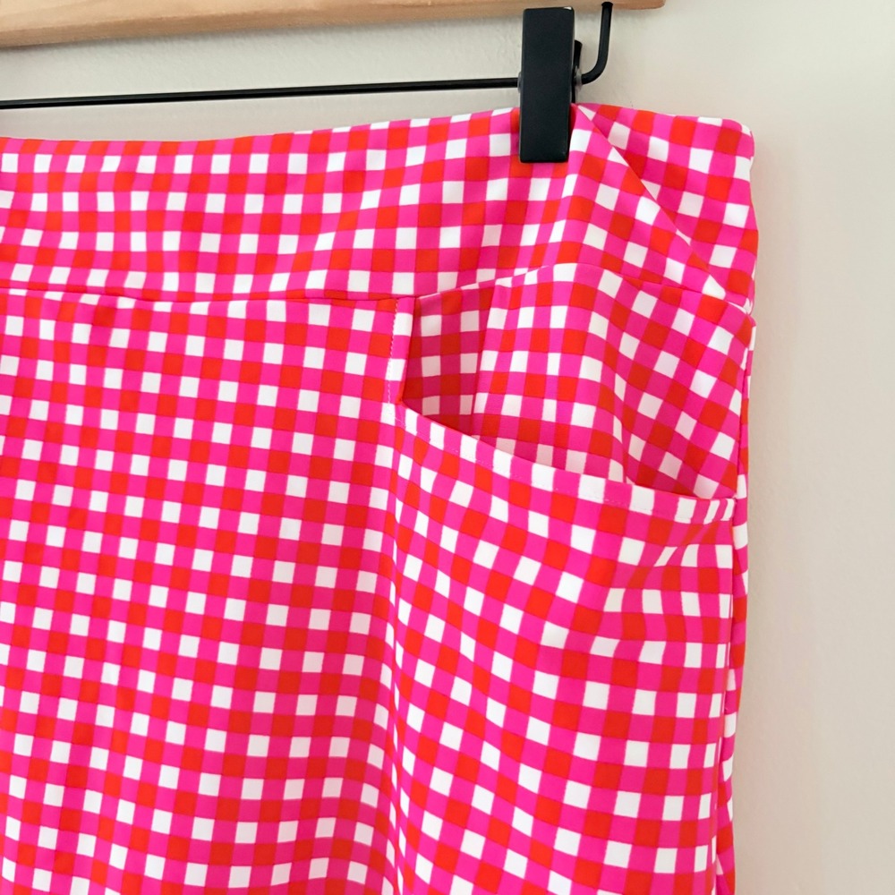 Jude Connally Skort Sonia Large Pink Gingham Preppy Golf Tennis Jude Cloth - Picture 9 of 10
